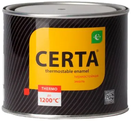 Certa эмаль термостойкая (400 г) черная сатин (до +1200°C)