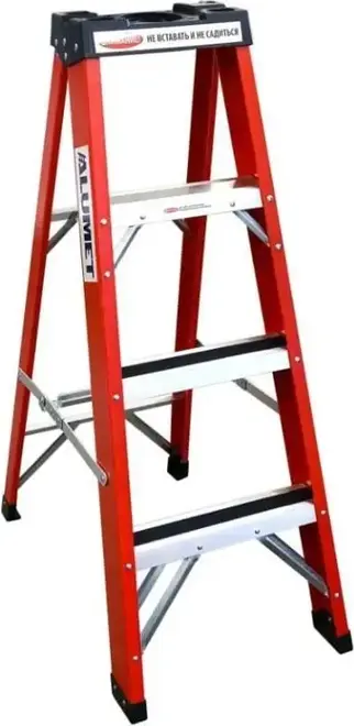 Алюмет SF стремянка стеклопластиковая с органайзером (1.16 м /3 ст)