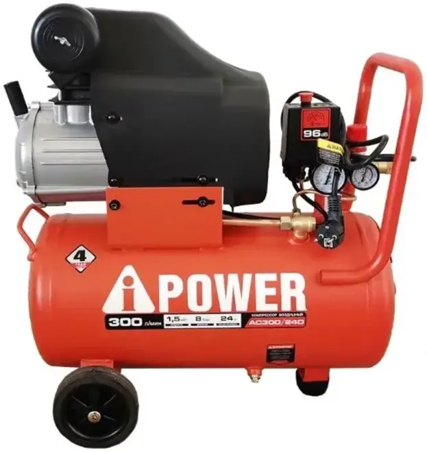 A-Ipower AC300/24D компрессор поршневой масляный (1500 Вт бар8 бар) №50103