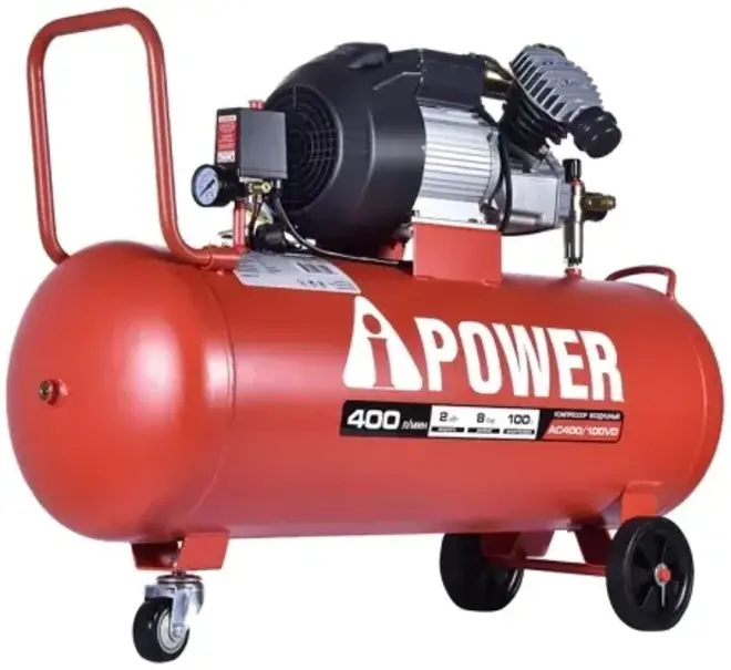 A-Ipower AC400/100VD компрессор поршневой масляный (2800 Вт 8 бар 400 л/мин) №50106