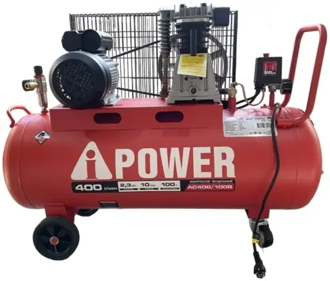 A-Ipower AC400/100B компрессор поршневой масляный (3100 Вт бар10 бар) №50108