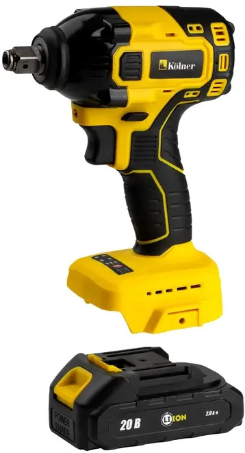 Kolner KCW 20/350 гайковерт ударный аккумуляторный бесщеточный (20 В 0-1600/0-2200 об/мин 0-2300/0-3300 уд/мин 350 Нм) №8022300021