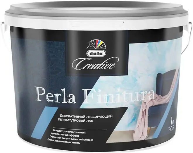 Dufa Creative Perla Finitura декоративный лессирующий перламутровый лак (1 л) золотой Oro