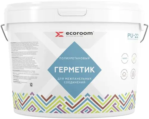 Ecoroom PU-22 2K герметик полиуретановый для межпанельных соединений (10.5 кг (1 ведро * 9.4 кг + 1 банка * 1.1 кг)