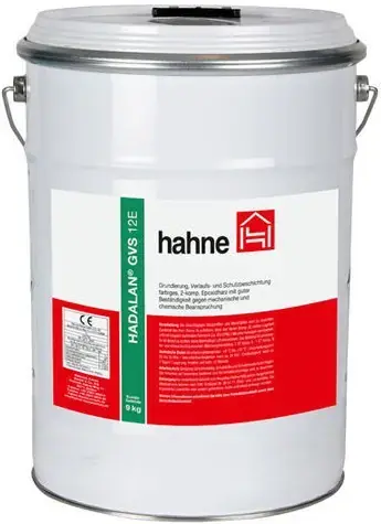 Hahne Hadalan GVS 12E грунтовка двухкомпонентная (9 кг (1 ведро * 6 кг + 1 ведро * 3 кг) бесцветная