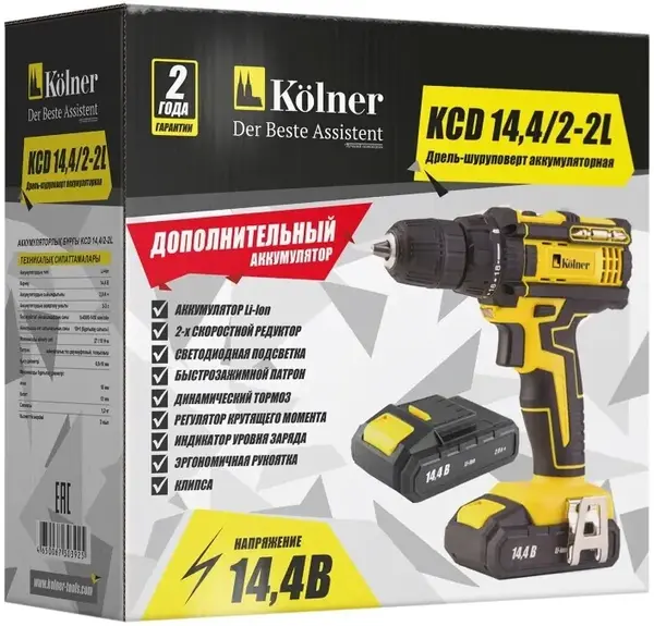 Kolner KCD 14.4/2-2L дрель-шуруповерт аккумуляторная №8020100372 (14.4 В)