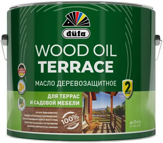 Dufa Wood Oil Terrace масло деревозащитное для террас и садовой мебели (9 л) бесцветное