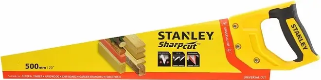 Stanley Sharpcut ножовка универсальная (500 мм) 7 зубьев