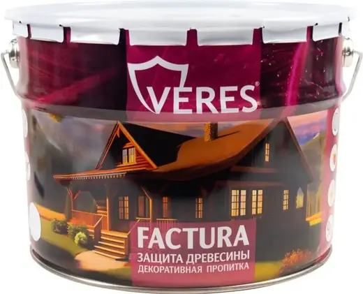 Veres Factura пропитка декоративная для защиты древесины (9 л) красное дерево