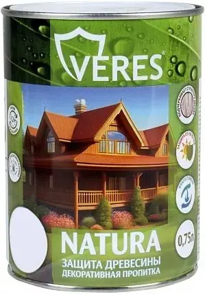 Veres Natura пропитка декоративная для защиты древисины (750 мл) белая
