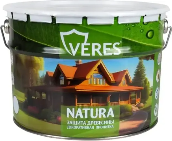 Veres Natura пропитка декоративная для защиты древисины (9 л) белая