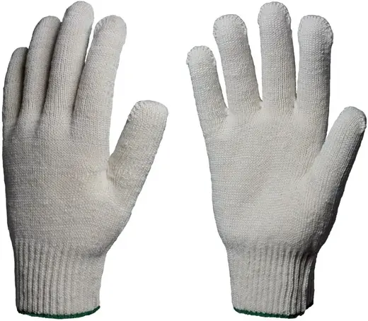 Факел-Спецодежда Стандарт перчатки х/б 230-240 мм белые класс вязки 10, без покрытия