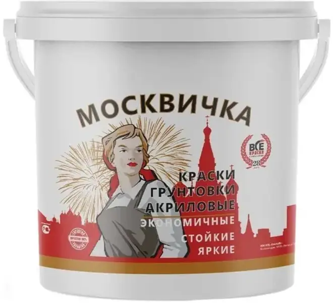 КраскаВо ВД-АК-101 Москвичка краска (15 кг) белая