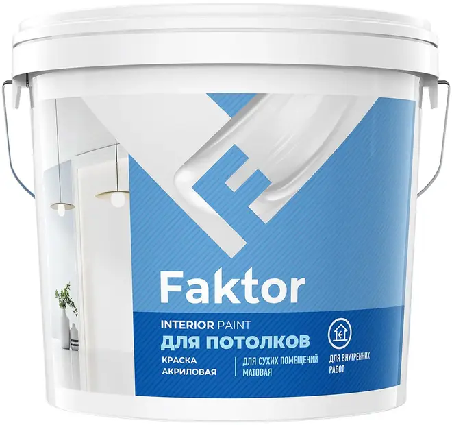 Фактор краска для потолков акриловая (13 кг) белая