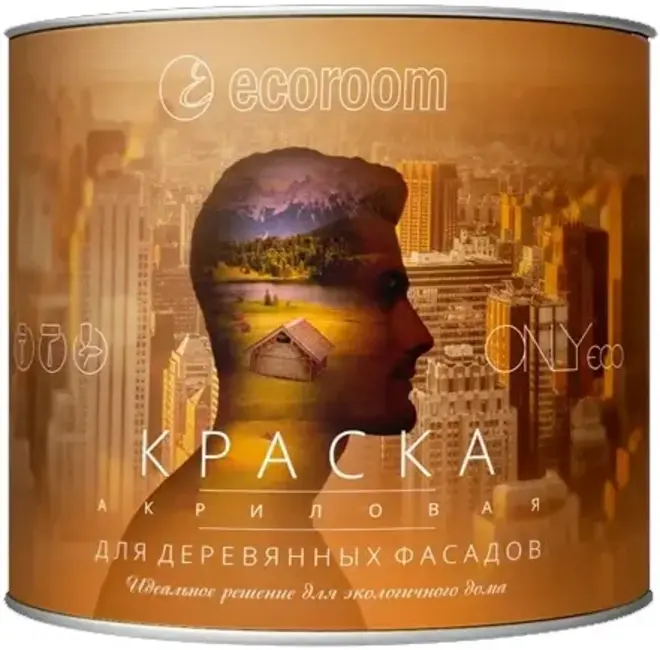 Ecoroom Onlyeco краска акриловая для деревянных фасадов (10 л) супербелая