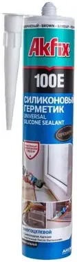 Akfix 100E герметик силиконовый универсальный (280 мл) коричневый