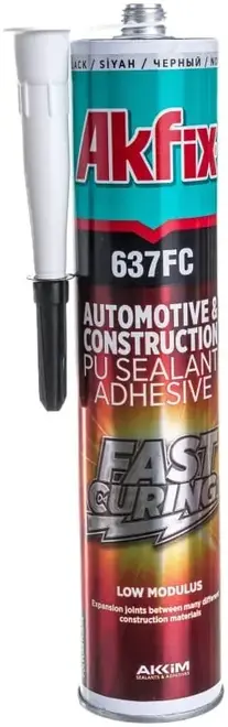 Akfix 637FC Fast Curing герметик полиуретановый универсальный (310 мл) черный