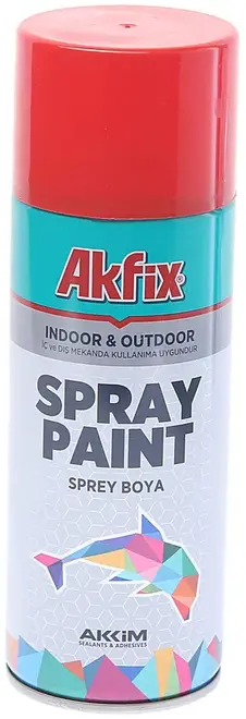 Akfix Spray Paint краска акриловая аэрозольная (400 мл) красная RAL 3020 глянцевая (80°C)