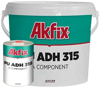 Akfix PU ADH 315 клей для резиновой плитки и паркета (24 кг (компонент A (ведро) * 21 кг + компонент B (банка) * 3 кг)