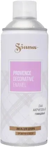 Siana Provence Decorative Enamel лак акриловый (520 мл) бесцветный глянцевый