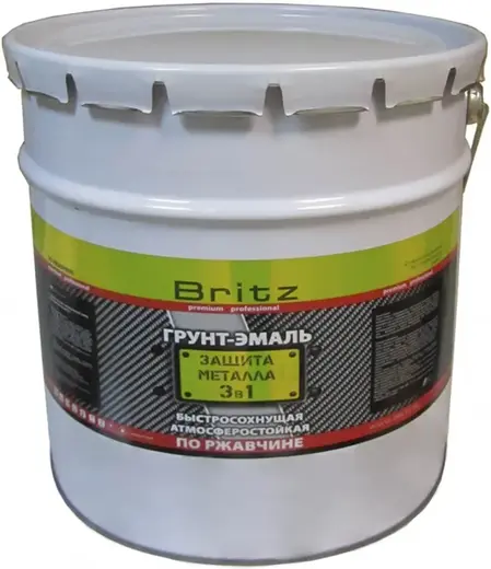 Britz Защита Металла 3 в 1 грунт-эмаль по ржавчине (18 кг) белая