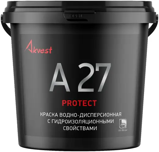 Аквест А 27 Protect краска водно-дисперсионная с гидроизоляционными свойствами (12 кг)