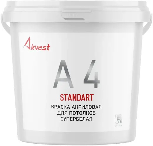 Аквест Standart А 4 краска акриловая для потолков (14 кг)