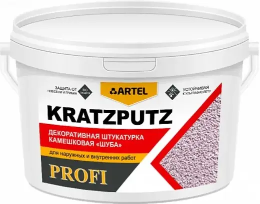 Артель Profi Kratzputz штукатурка декоративная камешковая шуба (15 кг) белая (1 мм) 1.8 кг/1 кв.м