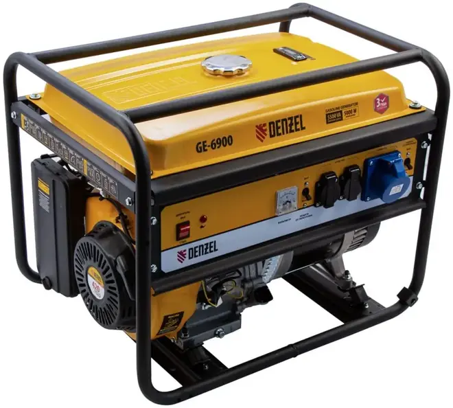 Denzel GE 6900 генератор бензиновый (5000/5500 Вт)