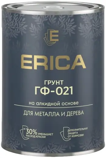 Erica ГФ-021 грунт на алкидной основе для металла и дерева (800 г) серый