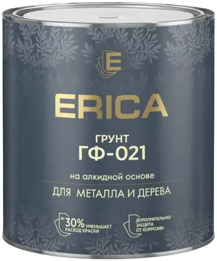 Erica ГФ-021 грунт на алкидной основе для металла и дерева (2.6 кг) черный