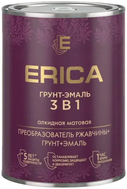 Erica грунт-эмаль 3 в 1 алкидная (800 г) белая