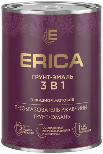 Erica грунт-эмаль 3 в 1 алкидная (800 г) серая