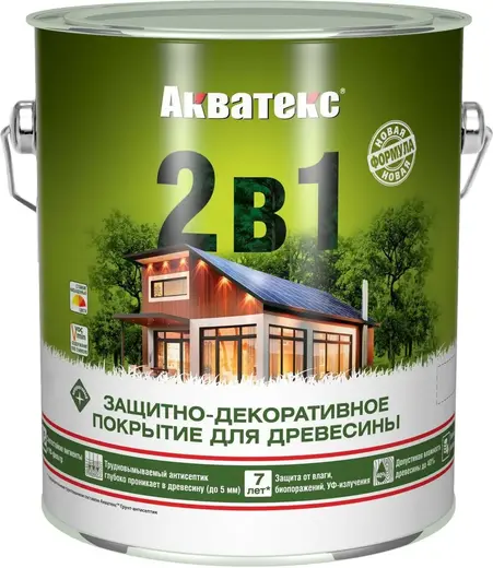 Акватекс 2 в 1 защитно-декоративное покрытие для древесины (20 л) тик