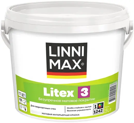 Linnimax Litex 3 краска интерьерная матовая (2.5 л)