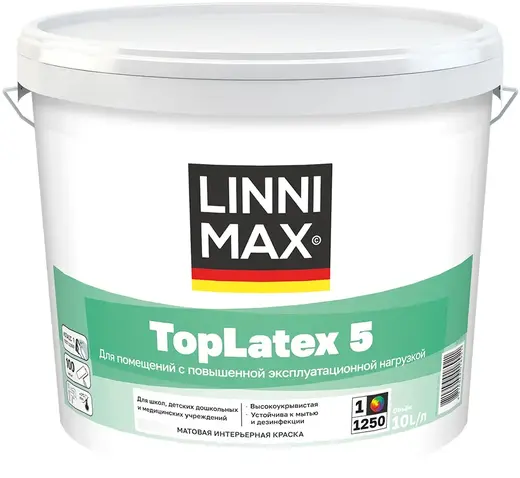 Linnimax Toplatex 5 краска интерьерная матовая (10 л)