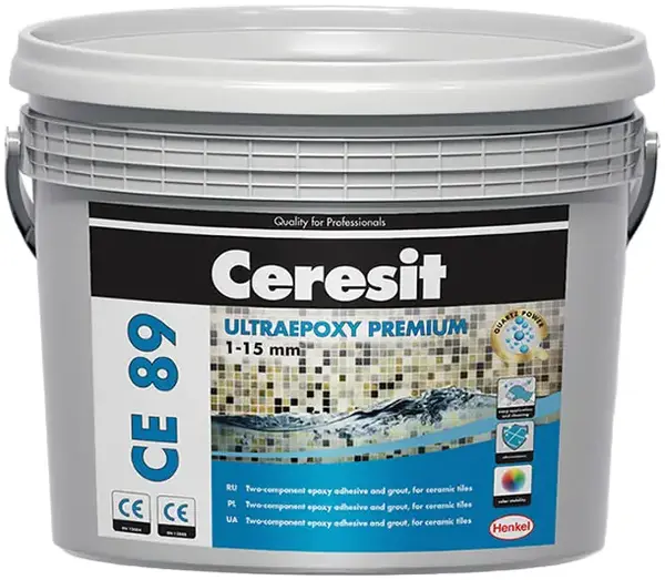 Ceresit CE 89 Ultraepoxy Premium эпоксидная затирка для швов двухкомпонентная (2.5 кг) №802 античный белый