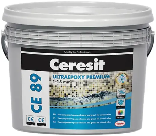 Ceresit CE 89 Ultraepoxy Premium эпоксидная затирка для швов двухкомпонентная (2.5 кг) №819 вулкано