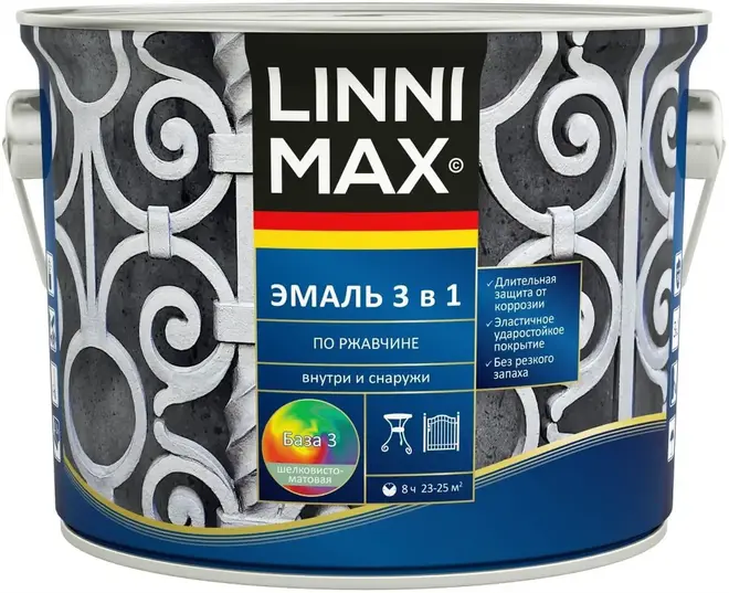 Alpina Linnimax эмаль 3 в 1 по ржавчине (2.3 л) бесцветная