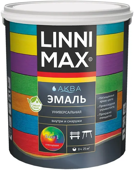 Alpina Linnimax Аква эмаль акриловая универсальная (2.5 л) белая база 1 глянцевая