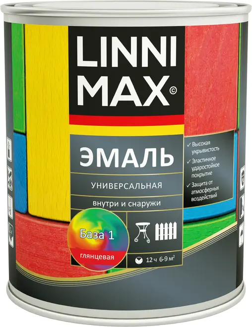Alpina Linnimax эмаль алкидная универсальная (750 мл) белая база 1 глянцевая