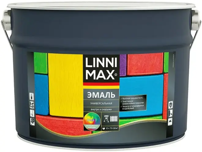 Linnimax эмаль алкидная универсальная (750 мл) база 1 глянцевая