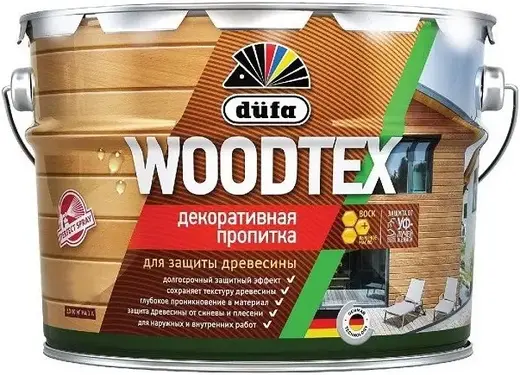 Dufa Woodtex декоративная пропитка для защиты древесины (9 л) тик