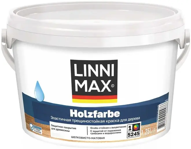 Caparol Linnimax Holzfarbe краска водно-дисперсионная для внутренних и наружных работ (1.25 л) белая