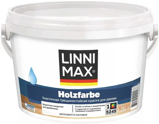 Caparol Linnimax Holzfarbe краска водно-дисперсионная для внутренних и наружных работ (1.25 л) белая