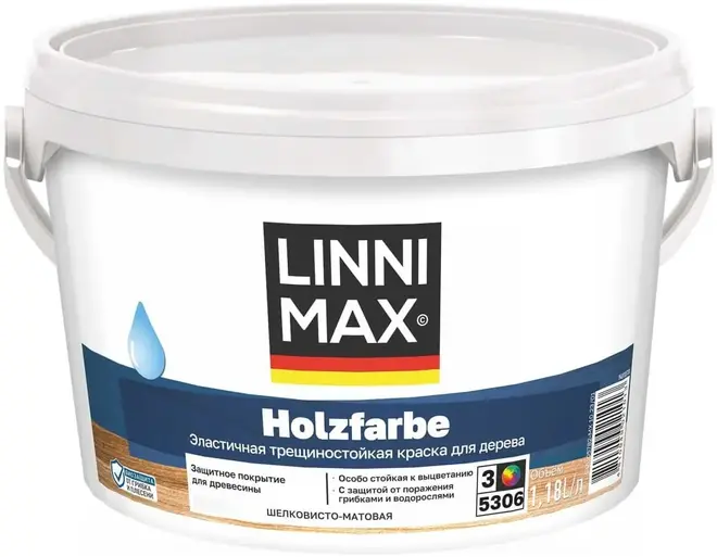 Caparol Linnimax Holzfarbe краска водно-дисперсионная для внутренних и наружных работ (1.18 л) бесцветная
