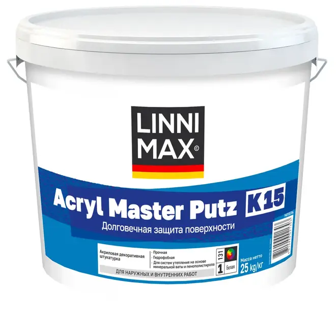 Caparol Linnimax Acryl Master Putz K15 штукатурка декоративная акриловая (25 кг) белая