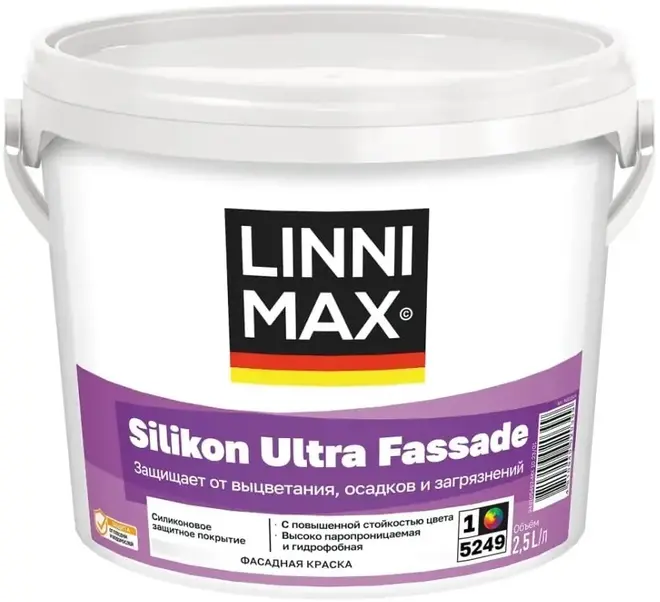 Linnimax Silikon Ultra Fassade краска силиконовая для наружных работ (2.5 л)