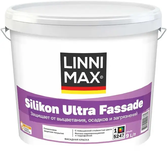Linnimax Silikon Ultra Fassade краска силиконовая для наружных работ (9 л)