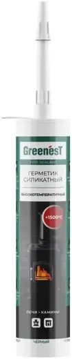 Greenest Высокотемпературный герметик силикатный для печей и каминов (260 мл)